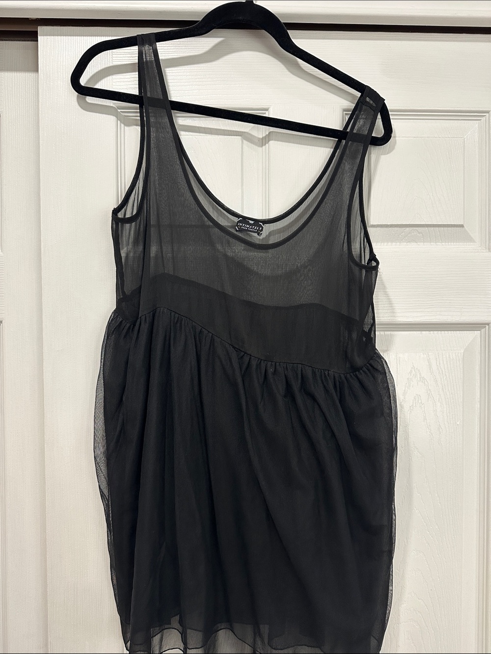 Intimately by Free People Sheer Black Mesh Tank